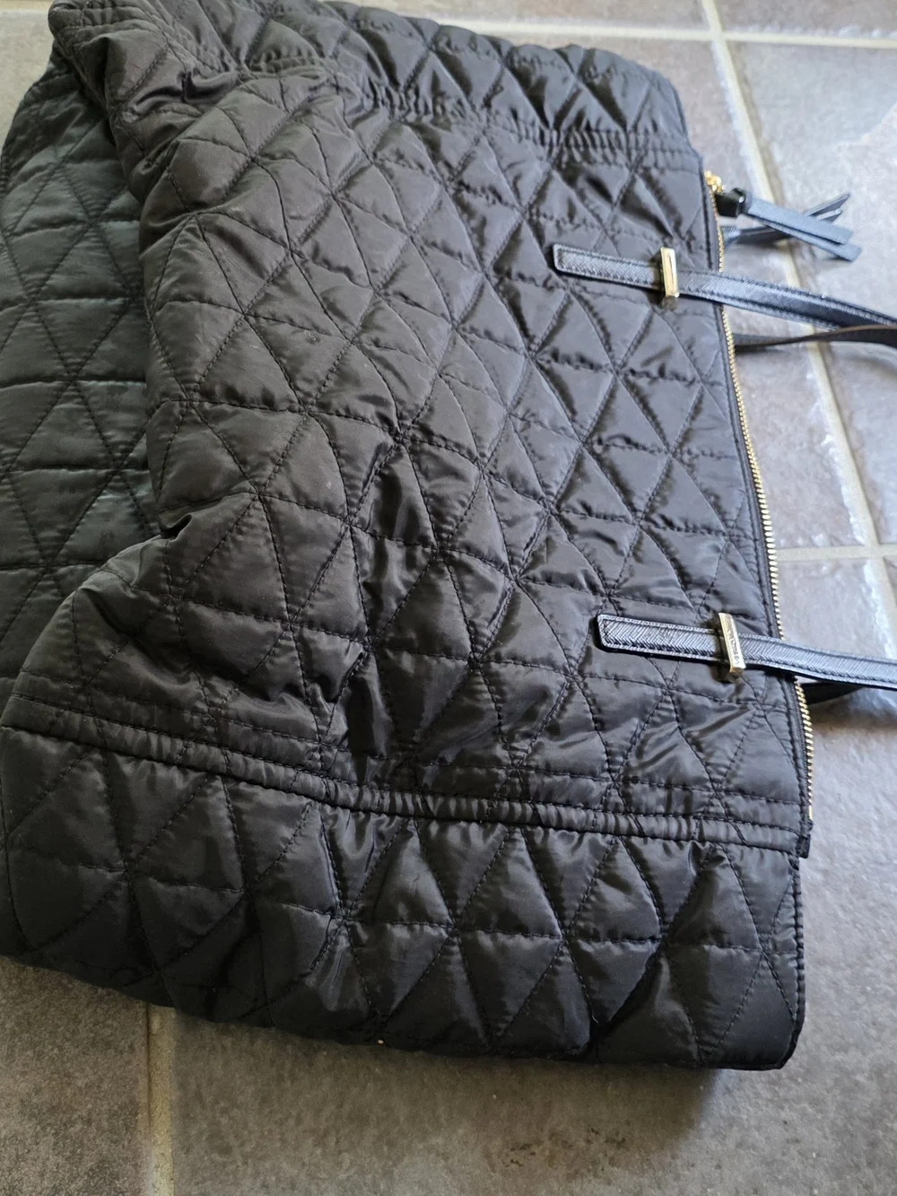 kate spade quilted black tote